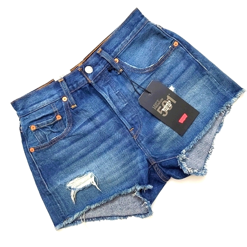Levi’s 501 High Rise Distressed Short Size 28 - Picture 3 of 6